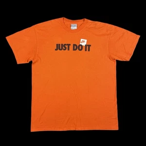 VTG Y2K Nike T-Shirt Mens XL Orange 2000s Gray Tag Tee Just Do It Spell Out Logo - Picture 1 of 11