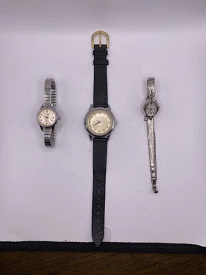 Lote de relojes de pulsera Caravelle mecánicos vintage para hombre y mujer - uno es 1/20 10K GF - Imagen 1 de 4