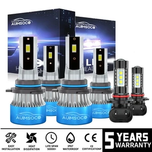 6500K White LED Headlights + Fog Bulbs for Chevy Silverado 03-06 Avalanche 02-05 - Picture 1 of 22