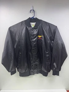 Vintage Ford Mustang Jacket XL Embroidered Black Satin Made in USA - Picture 1 of 16