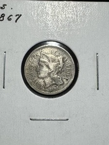 ** U.S. 1867 , 3 CENTS C/N . ** - Picture 1 of 2