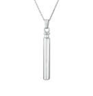 Sterling Silver Long Cylinder Cremation Ashes Urn Pendant Necklace Memorial