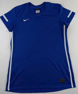 Nike Dri-fit Shirt Youth Size XL Blue and White Authentic Soccer Short Sleeve - Picture 1 of 8