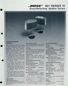 Bose Service Manual für Model 901 Series IV  Copy - Bild 1 von 1
