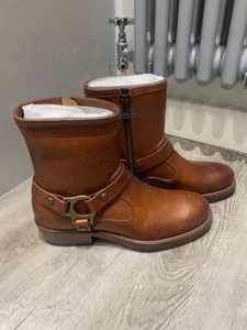 Belstaff Womens Leather Boots Hard Rider Brown 5UK EU38 RRP £425 - Picture 1 of 5