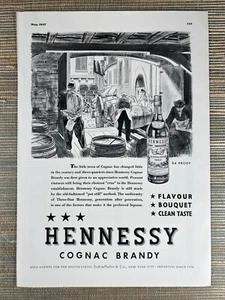 Hennessy Cognac Brandy Three Star 1937 Vintage Print Ad - Bild 1 von 1