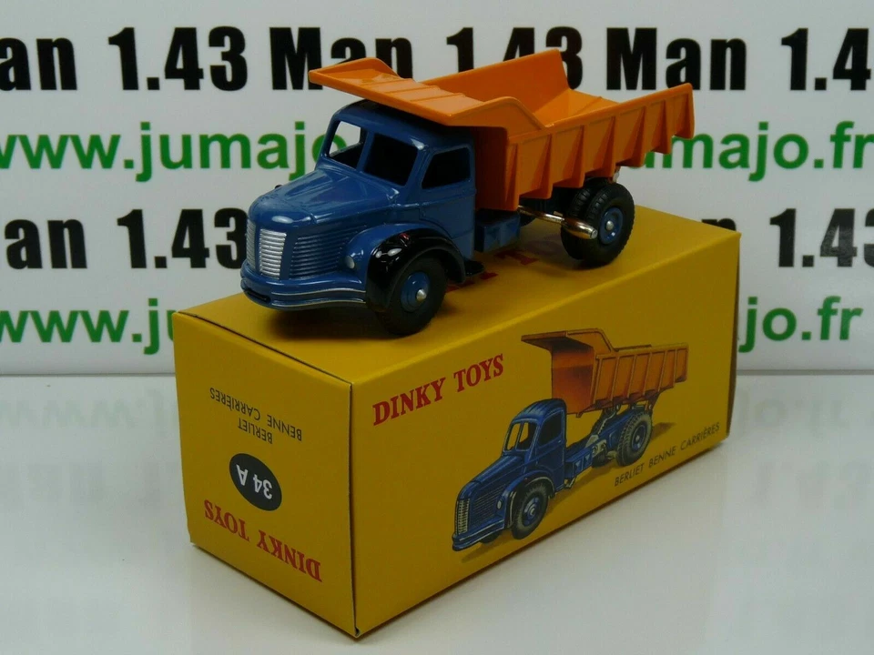 DT64 Voiture réédition DINKY TOYS atlas : 34A Plateau Berliet Benne Marrel - Photo 1/4