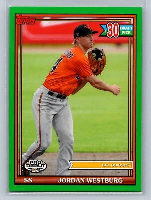 2021 Topps Pro Debut #PD-186 Jordan Westburg Green #/99 - Image 1 of 2