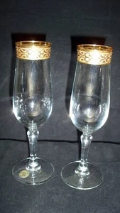 Flautas de champán hechas a mano (J Preziosi) - recortadas en oro 24k - ¡HAZ UNA OFERTA! - Imagen 1 de 4