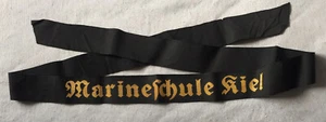 WW2 German Kriegsmarine Cap Tally 'Marineschule Kiel' in Woven Guilt Thread - Picture 1 of 5