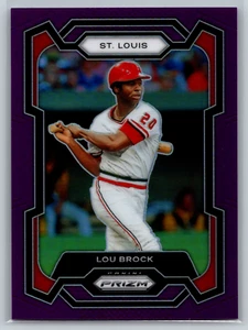 Lou Brock 2024 Panini Prizm Purple Prizm /99 #280 St. Louis Cardinals HOF - Picture 1 of 2