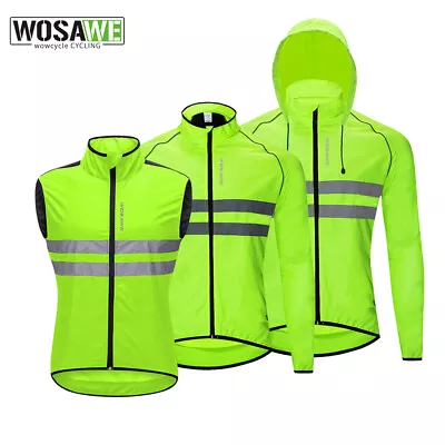 WOSAWE Herren Radfahren Langarm Jacke Weste Rennrad reflektierende Windjacke