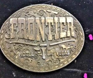 Vintage Metall Gürtelschnalle Frontier Hotel Las Vegas Nevada - Bild 1 von 3