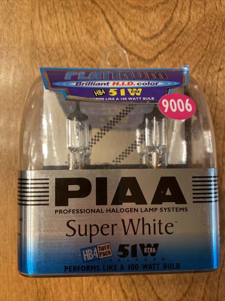 PIAA HB4 super white halogen bulbs Part 19606 New Open Box Twin Pack - Image 1 of 4