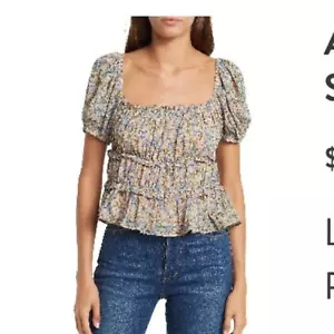 ASTR The Label Ruffle Ruched Short Sleeve Top Size X Large - Picture 1 of 11