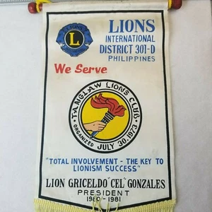 Vintage Lions Club International Banner Flagge Philippinen - Bild 1 von 5