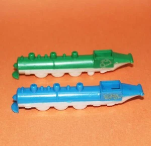 Vintage Lot Paar Hartkunststoff Hongkong Zuglokomotive Pfeife Spielzeug Motor - Bild 1 von 5