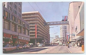 Postkarte Seattle Washington WA Third Avenue Passagierüberführung Bon Marche um 1962 - Bild 1 von 2