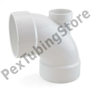 Gomito 4" PVC DWV 90° con ingresso tacco basso 2" - Foto 1 di 1