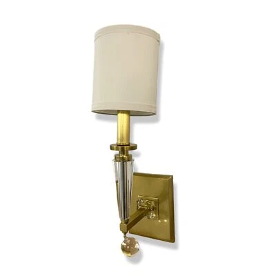 $565 Crystorama Antique Gold, Crystal Paxton 1-Light Wall Sconce 17" - Image 1 of 4