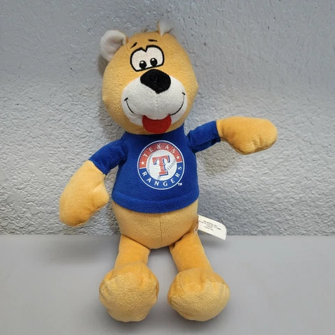 Texas Rangers Plush Bear Baseball Mascot 14" Stuffed Figure Blue Hanger 2015 MLB Cover