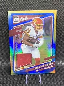 2021 Panini Donruss Optic Antonio Gibson THREADS BLUE HYPER PRIZM MEM PATCH CARD - Picture 1 of 3