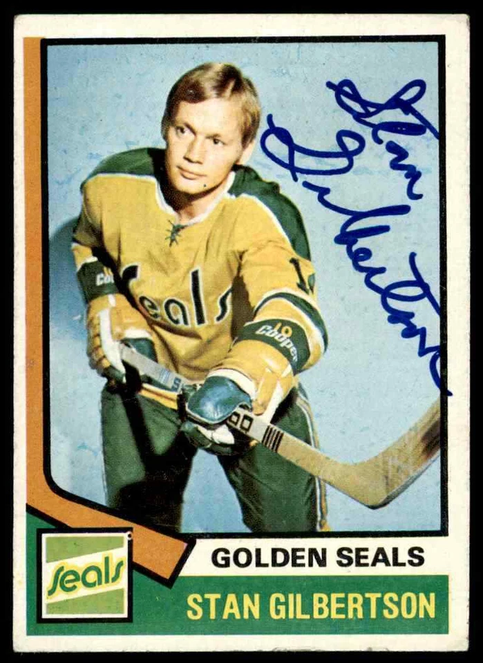 1974-75 Topps #223 Stan Gilbertson Signed Autographed Card - Image 1 of 2