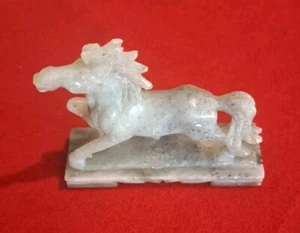 Marmor Pferd Figur Statue handgeschnitzt grauer Stein VINTAGE - Bild 1 von 7
