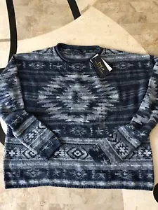 Maglione Ralph Lauren nuovo modello indiano blu indaco 100% cotone relaxed M - Foto 1 di 5