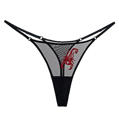 Damen Micro String Bikini Tanga Sexy Stickerei Unterwäsche Reizwäsche Höschen - Bild 1 von 3