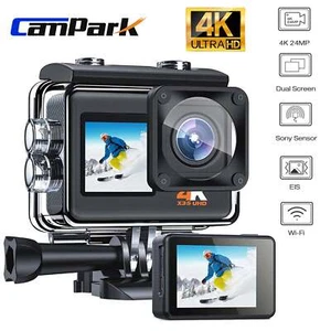 Campark 4K 24MP Action Camera WIFI 2inch Dual Screen 170° EIS Sensor Waterproof - Picture 1 of 8