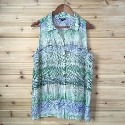 Blusa Worth Top Mujer Grande Multicolor Sin Mangas Mezcla Lino/Seda Foto 1 de 4