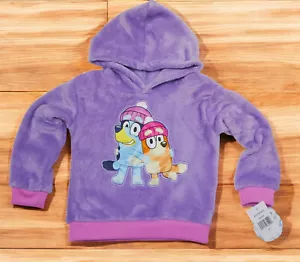 Little Girls Bluey & Bingo Pullover Hoodie 3T Toddler Kid Shirt Purple Pink Soft - Picture 1 of 5