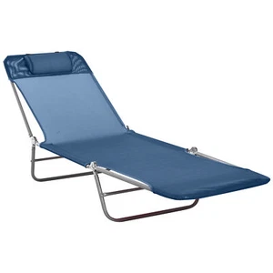 Outdoor Chaise Lounge Pool Chair Reclining Back for Patio Yard Beach Sun Tanning - Picture 1 of 9