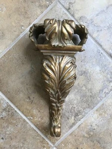 Wall Sconce Candle Holder Resin Ornate Gold Leaf Shape for Taper Candle 12.5 x 6 - Picture 1 of 23