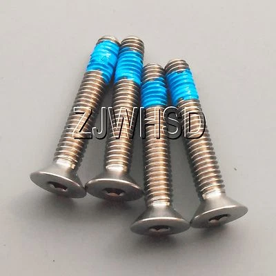 4pcs M4 x 25 Ti tanium Screw Bolt Allen hex Socket Flat head with ThreadLocker - Image 1 of 2
