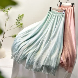 Women Loose Chiffon Harem Trouser Summer Palazzo Pants Elastic Waist Wide Legs - Picture 1 of 17