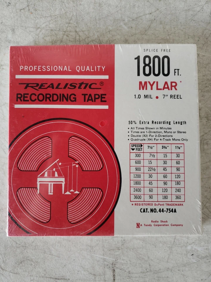 5pcs 1800 FT 7" Reels Realistic Recording Tape Polyester Reel to Open