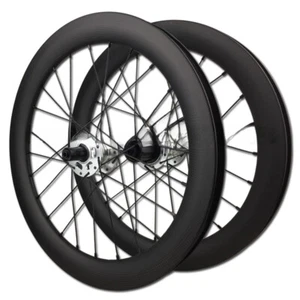 18 Inch Carbon Fiber Folding Bike Wheelset Clincher Bicycle Wheel Disc Brake Hub - Picture 1 of 12