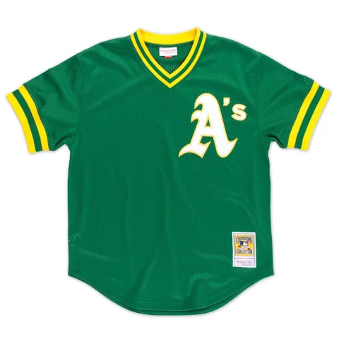 Men's Mitchell & Ness Green MLB Oakland Athletics Reggie Jackson Pullover Jersey Cover