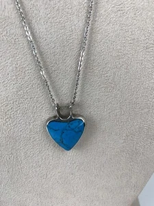 Türkis Onyx Silberfarbene Halskette 24 Zoll Sterlingsilber Kette - Bild 1 von 8