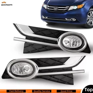 For Honda Odyssey 2014-2017 Clear Lens Pair Fog Lights Lamps w/Wiring+Switch - Picture 1 of 9