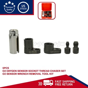 5PCS O2 Oxygen Sensor Socket Thread Chaser Set O2 Sensor Wrench Removal Tool Kit - Bild 1 von 10