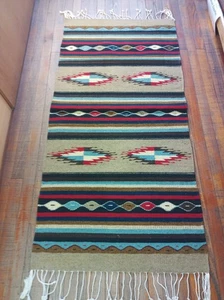 Alfombra de lana tejida a mano Zapotec; 30"x60"; ZAP9-3-14 - Imagen 1 de 2