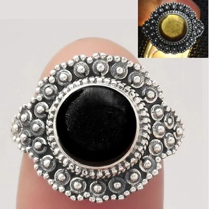 Natürlicher Tektit Cab - Griechischer 925 Sterling Silber Ring Gr.7 Schmuck R-1124 - Bild 1 von 5