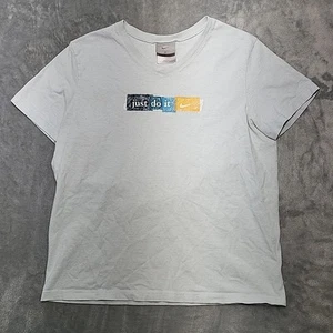 Nike Maglia Donna Media Azzurro Chiaro Just Do It Grafica Manica Corta Made in USA - Foto 1 di 10
