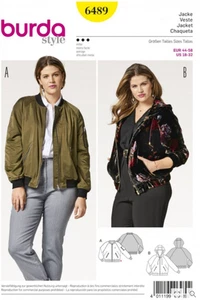 Burda 6489 Bomber Jacket sewing pattern used cut as a size 18 - Picture 1 of 1