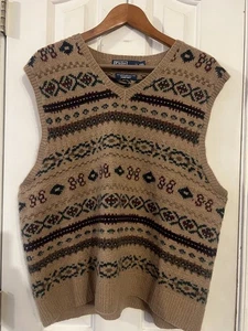 Polo Ralph Lauren RL Fair Isle Lammwolle Handstrick Pullover Weste Herren XXL RAR - Bild 1 von 3