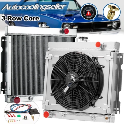 3-Row Radiator Shroud Fan Fits 1970-1972 Dodge Dart Plymouth Duster Valiant 5.6L - Image 1 of 4