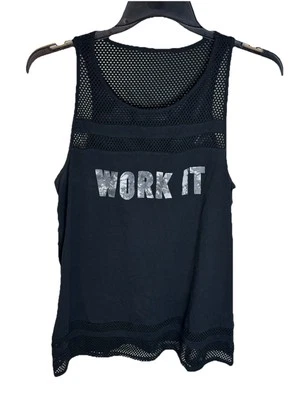 Top de malla sin mangas Torrid Active Work It negro talla 1 (1X) Foto 1 de 4